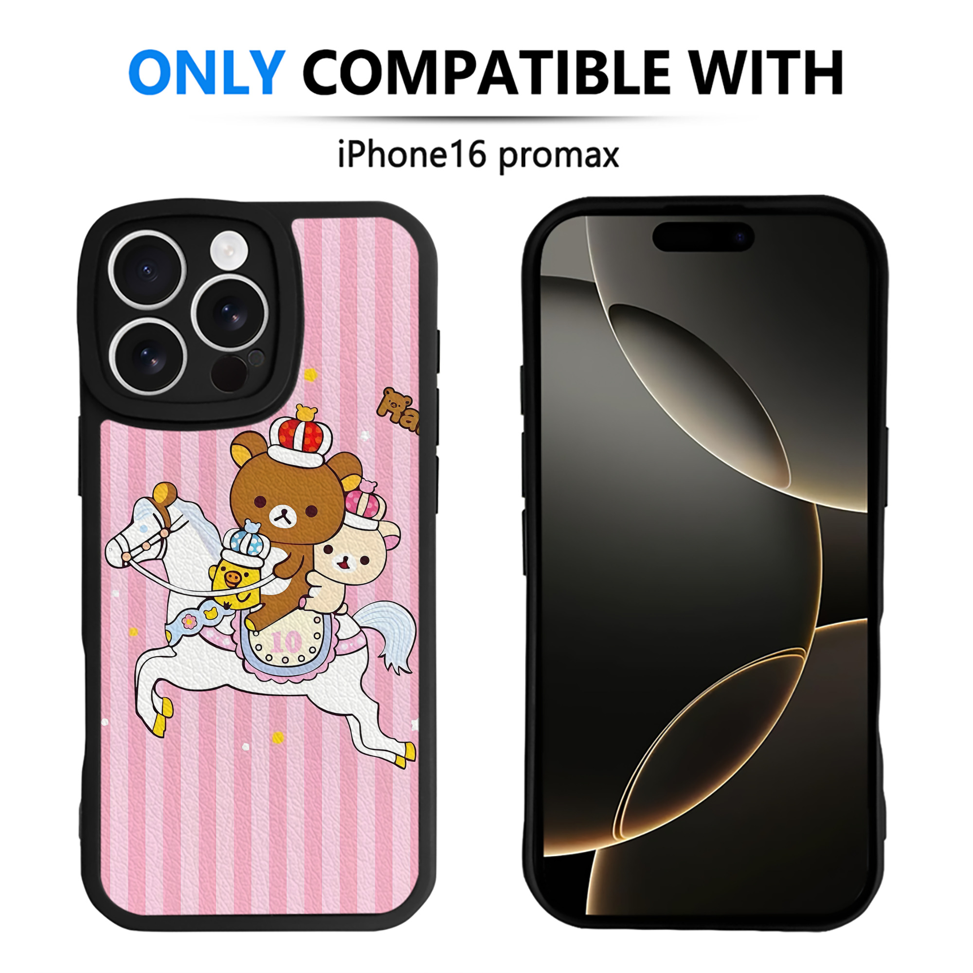 （画像用） リラックマ リラックマ キイロイトリ Rilakkuma Korilakkuma Kiiroitori 【iPhone 16シリーズ対応】シリコンスマホケース（レザー調） 材質：シリコン